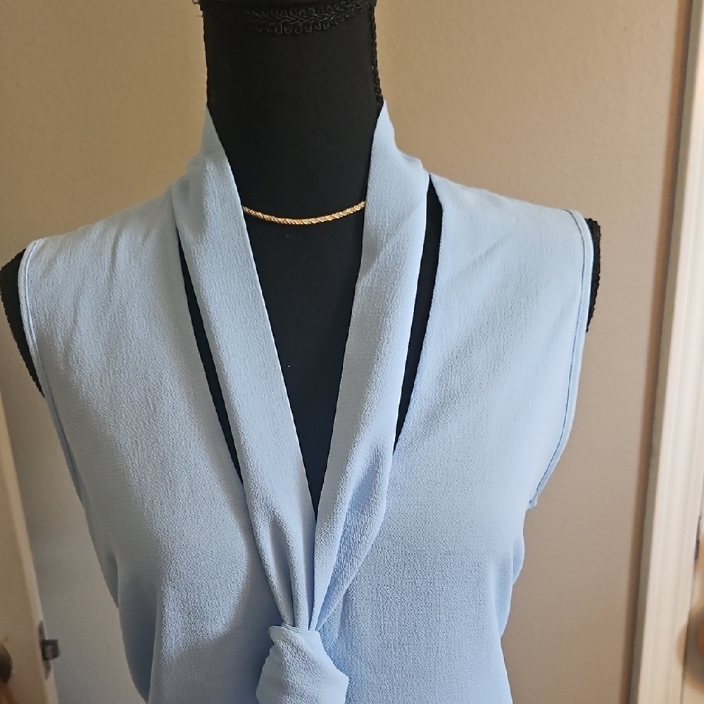 Michael Kors Light Blue Textured Top